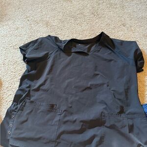 Med Couture Black V-Neck Top